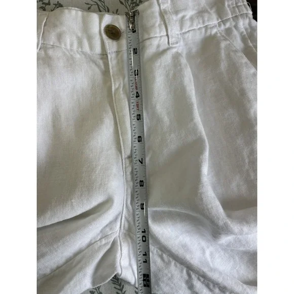 Lands End 100% Linen Pants 6 Petite White Lightweight Summer Casual Pockets EUC - Picture 9 of 10